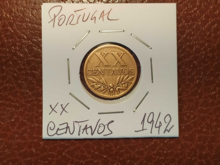A734 moeda de XX (20) centavos de 1942 - Portugal