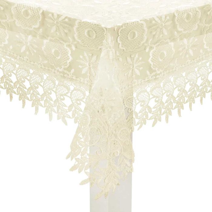 Kremowy obrus gipiurowy 130x180