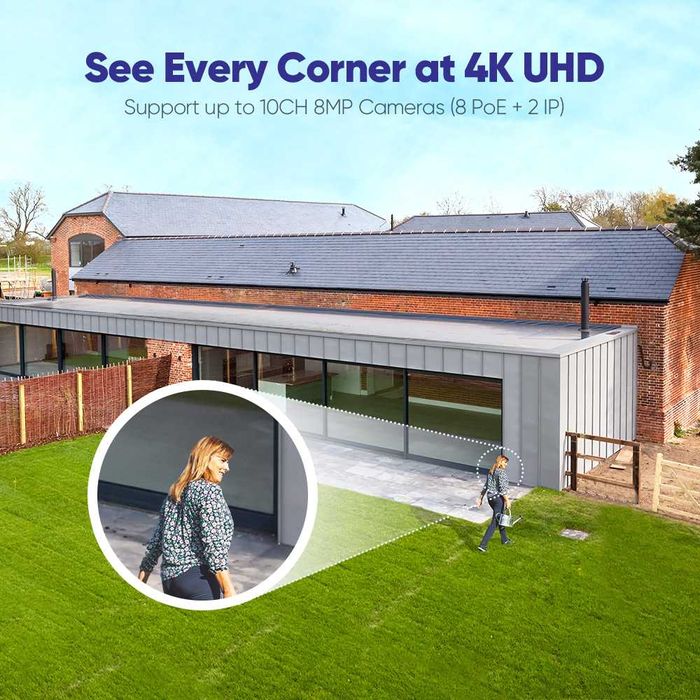 [NOVO] Sistema Vídeo Vigilância POE • 4K • 8 MP [4 Câmaras Rotativas]