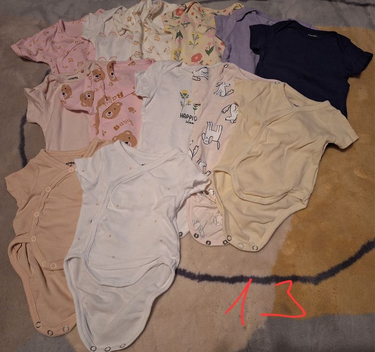 Ubranka niemowlęce, body, Pajace, bluza, spodenki  62 (44 szt)