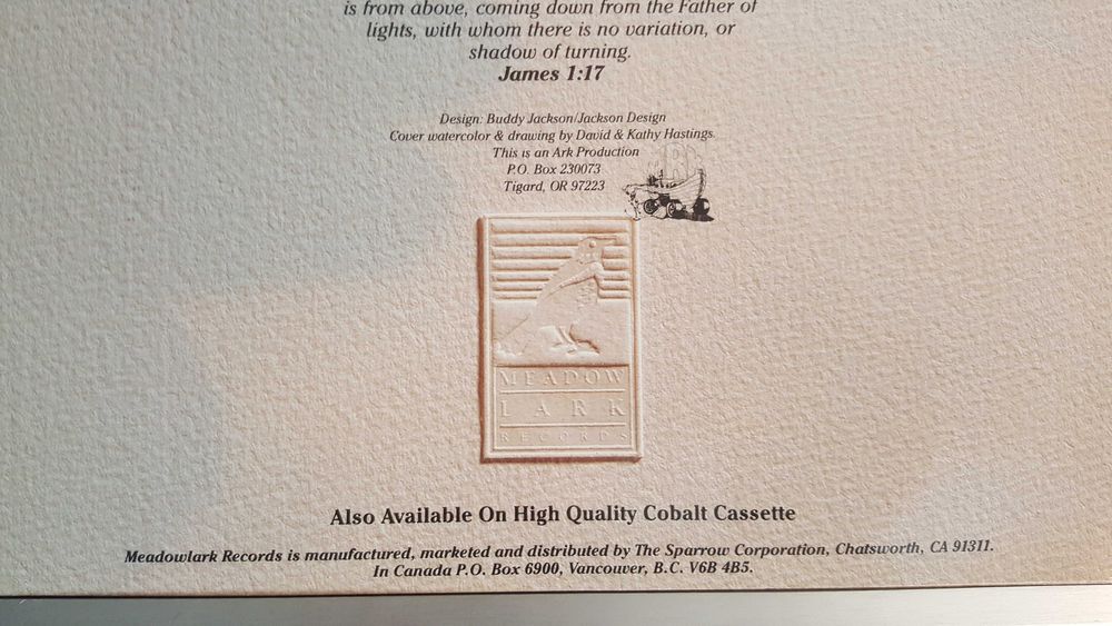 Vinyl. Jeff Johnson, Sandy Simpson. ,,No Shadow of Turning,,