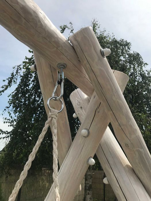 Huśtawka ogrodowa duża, drewniana