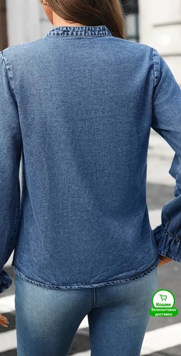 Сорочка джинсова XXL/ОГ -118см,довжина-72.5 см/,