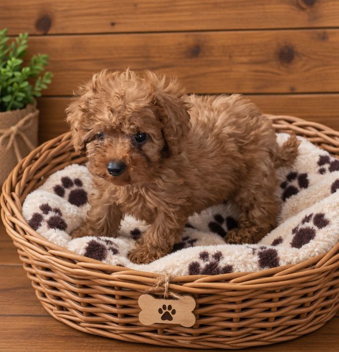Maltipoo mini Red Brown sunia dwa szczepienia