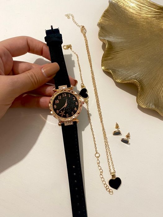 Conjunto Relógio + Pulseira + Colar + Brinco por 12€ - Artigo Novos