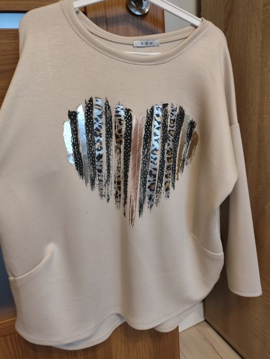 Bluzka oversize kolor beżowy