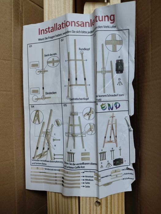 Cavalete ajustável de madeira - Novo