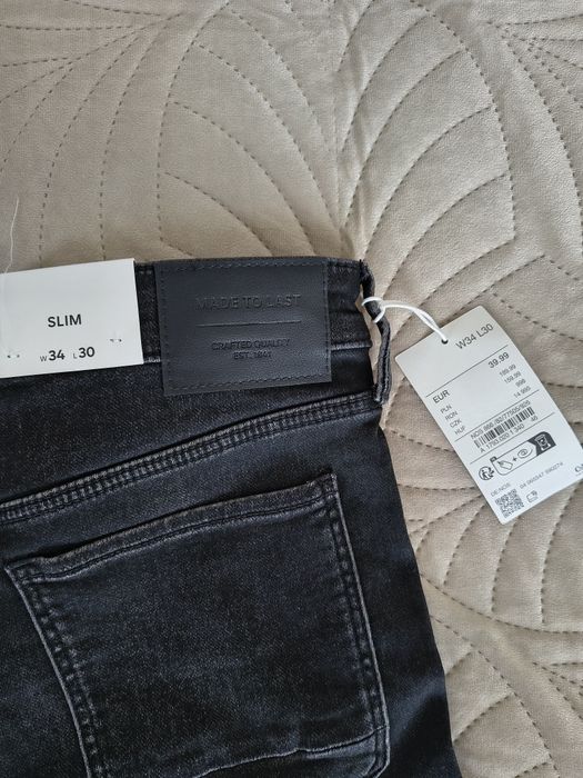 Nowe spodnie męskie ciemny jeans C&A Flex Jog Denim Slim W34 L30