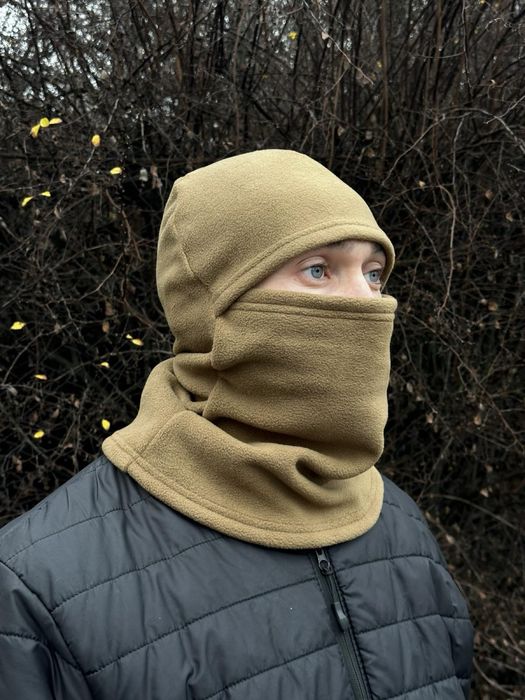 Флісова Балаклава мультикам, піксель, чорна, олива/хакі зимова