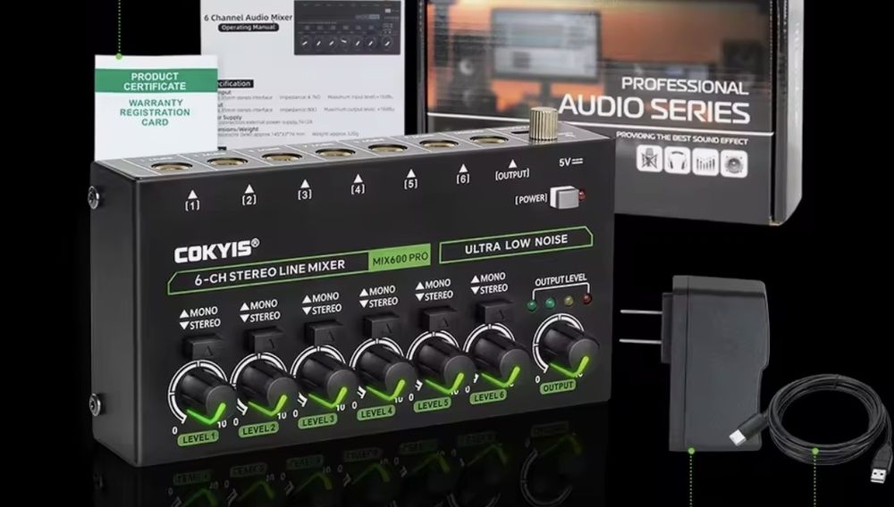 Mini mixer 6-kanałowy COKYIS / MIX600 PRO