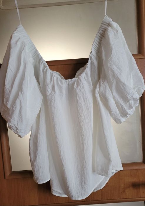 Biała bluzka hiszpanka, H&M, XL/48/50