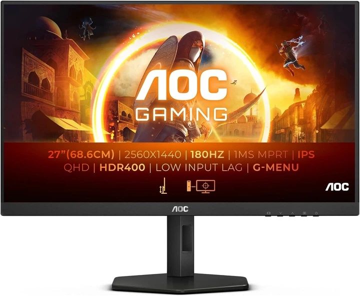 Монітор 27" AOC Q27G4X -- IPS QHD (2K) / 180Гц / 1 мс / 8-Bit + FRC /