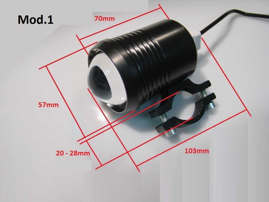 Faróis auxiliares LED com máximo, médio e strobe