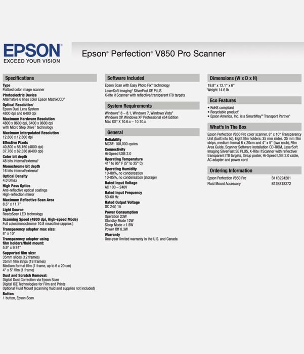 Epson Perfection V850 Pro — Scanner Fotográfico Profissional