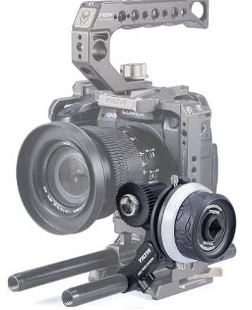 Tilta Mini Follow Focus Lens Zoom Control para Câmaras DSLR Mirrorless, Pocket Follow Focus com A/B Hard Stops