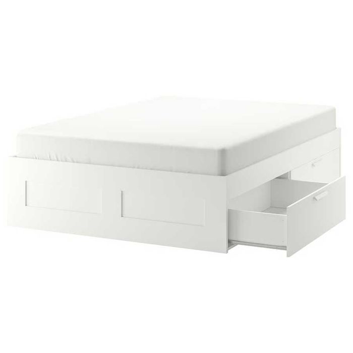 BRIMNES estrutura cama c/arrumação, branco, 140x200 cm
