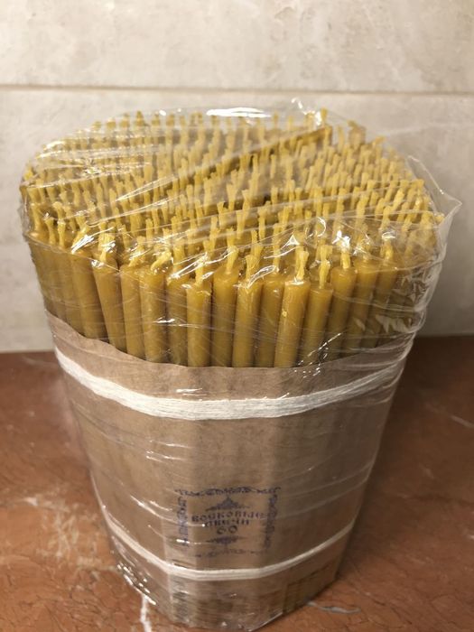 Свічки Воскові різної довжини, товщини бжолиний віск. Восковые свечи.