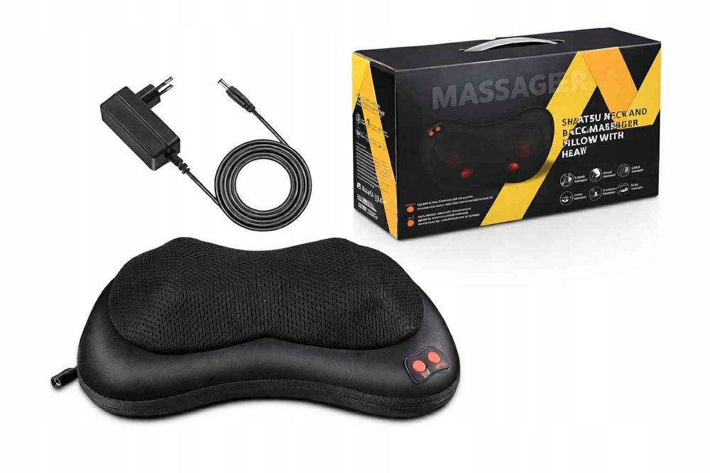 shiatsu masażer poduszka do masażu karku ramion pleców z ogrzewaniem