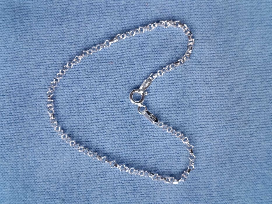 Srebrna bransoletka 18 cm Srebro 925 Splot kwadraty