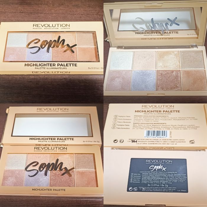 тени Wet and Wild и хайлайтер Revolution