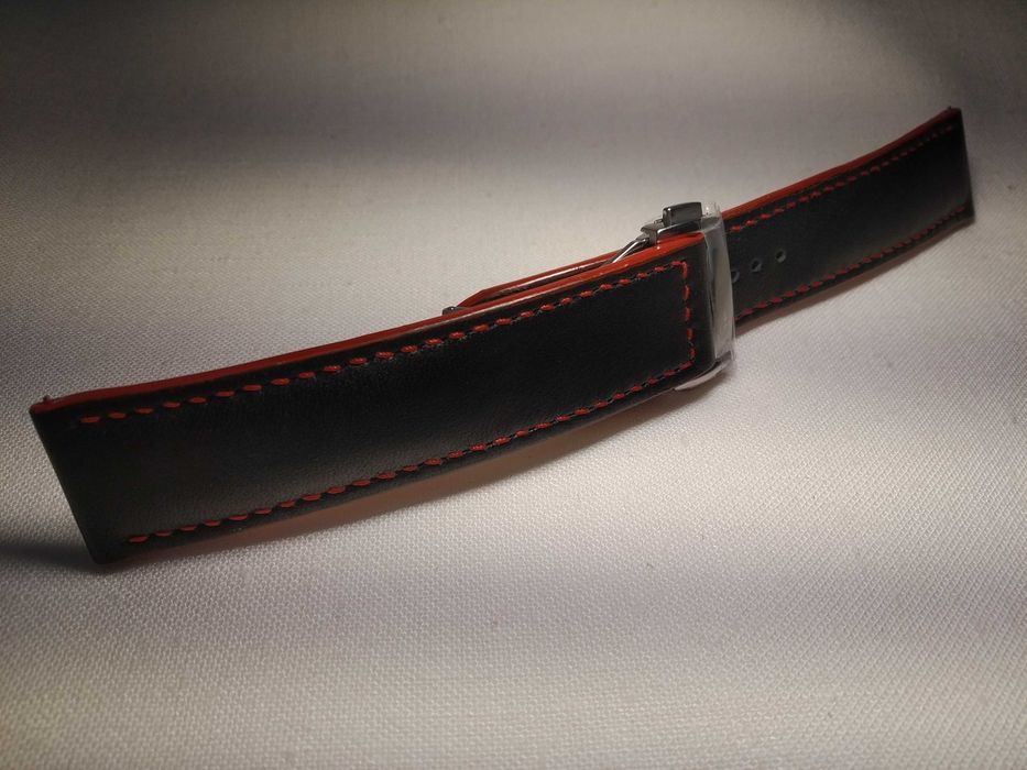 Pasek skórzany do zegarka 21/20 mm - zapięcie typu Omega