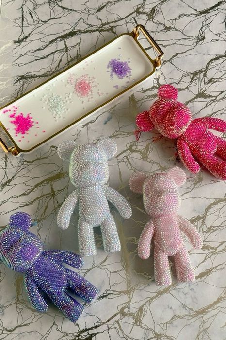 Алмазна мозаїка Ведмедик 5D 18 см  для декорування стразами