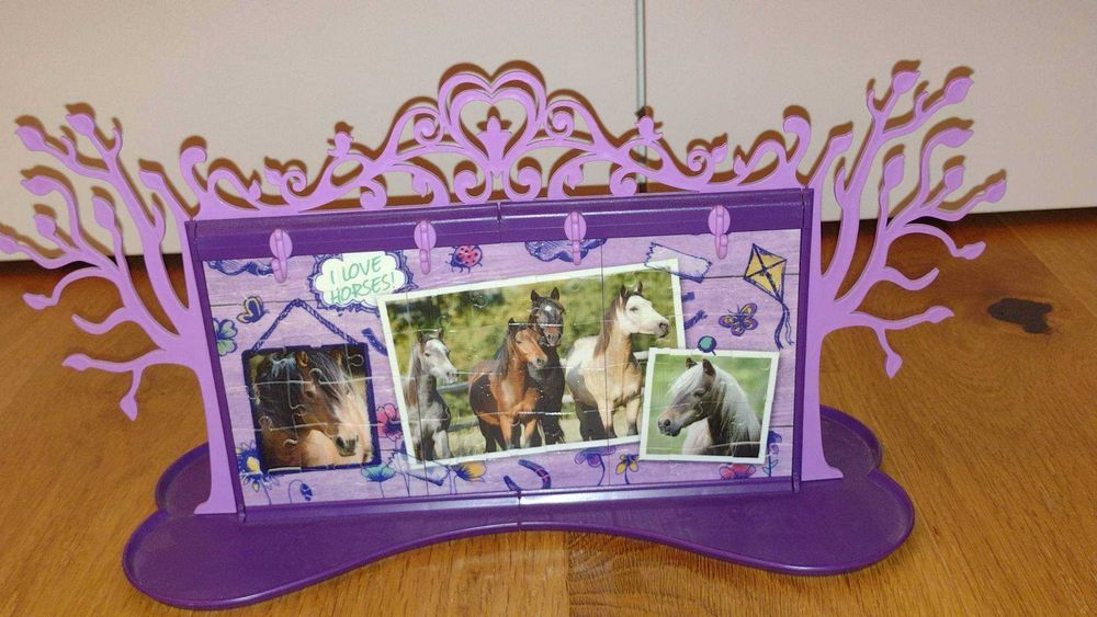 Ravensburger, Girly Girl, drzewko i pudełko na drobiazgi konie.