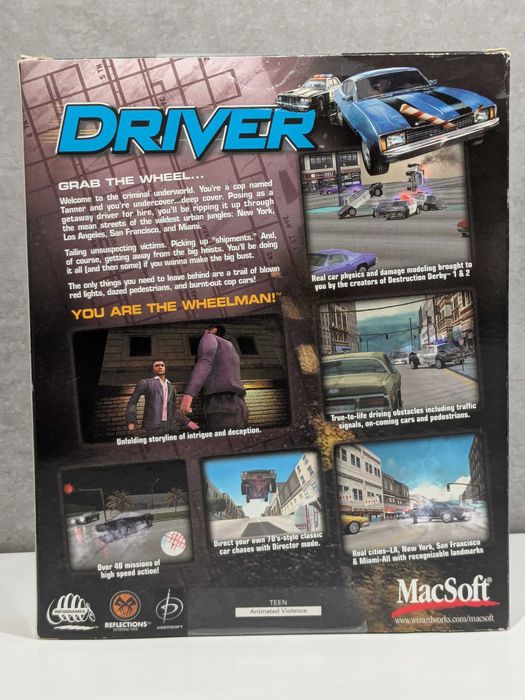DRIVER You Are the Wheelman BIG BOX gra Macintosh Mac iMac MacSoft USA
