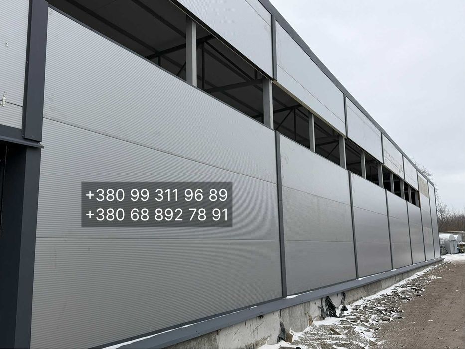 Теплый ангар из сэндвич-панелей 12×48 | 576 м² | под ключ 6363 грн/м²