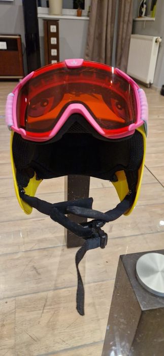 Kask narciarski dziecięcy z goglami