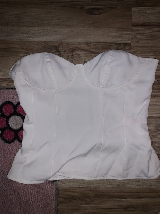 Gorset biały na zamek