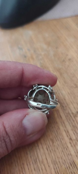 Кольцо с жемчугом р.16,5 серебро 925 вес 9гр редкое крупное