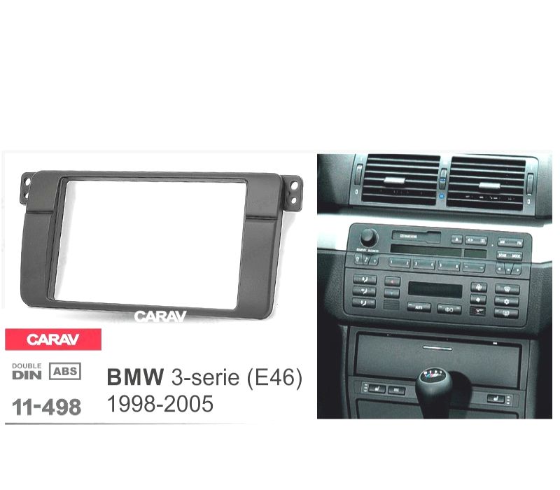 MOLDURA PRETA PARA RÁDIO 2-DIN BMW SÉRIE 3 E46