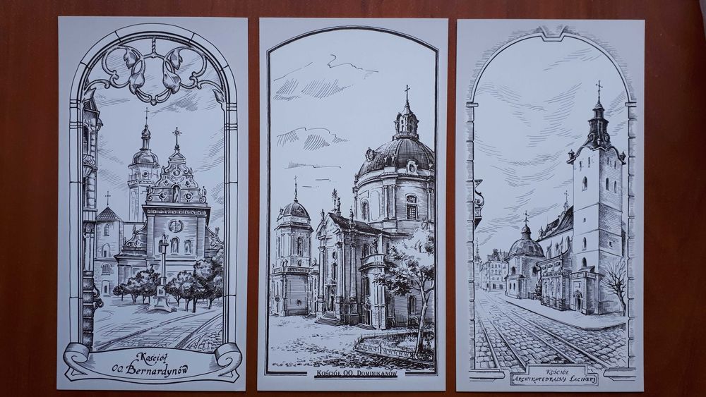 Lwów w grafice, 15 kart z widokami miasta