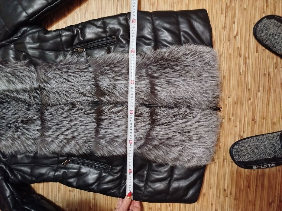 Зимняя женская кожаная куртка куртка