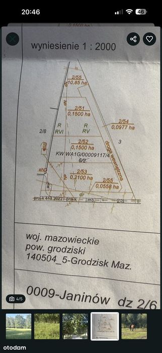 Grodzisk Mazowiecki Janinów działka budowlana 1500m2 cisza spokój
