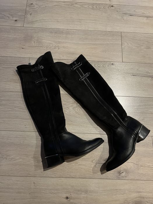 Kozaki czarne skórzane 39