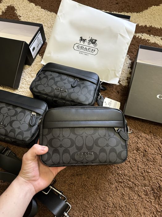 Сумка Coach коуч коач месенжер шкіряний через плече