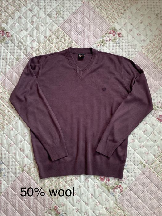 Fioletowy luźny sweter M 38 devir basic 50% wełna