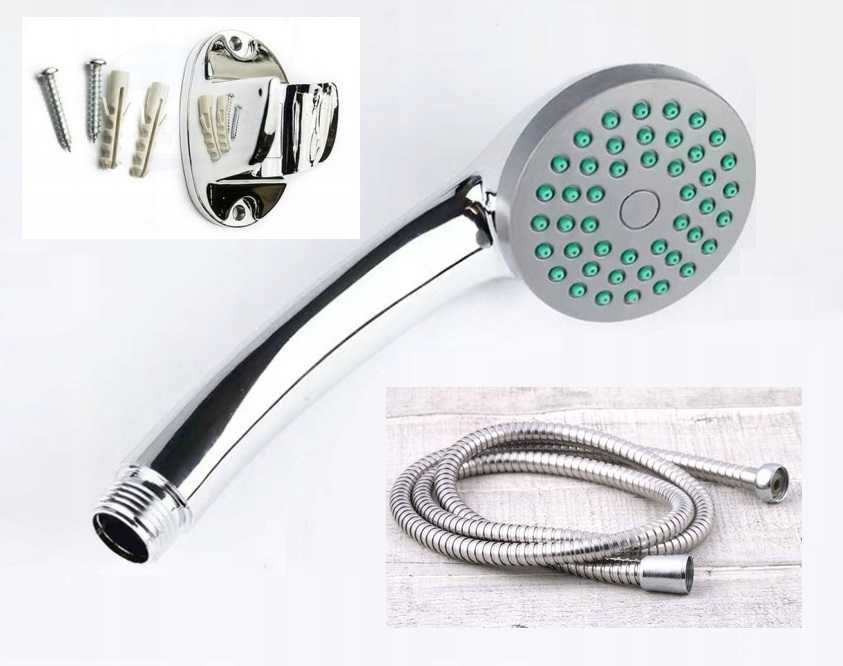 Zestaw Prysznicowy LAZYhome Słuchawka Wąż Uchwyt Mocowanie