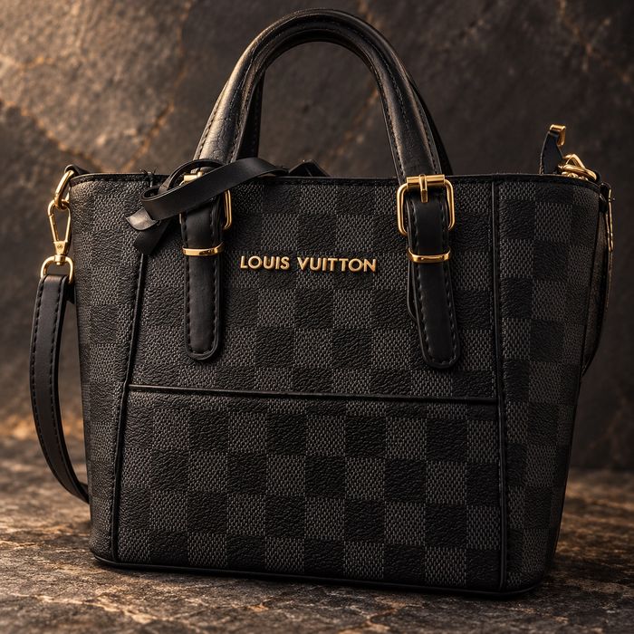 ЦІНА БУЛА 1500!Жіноча брендова сумка чорного кольору,сумочка Louis Vuitton,шоппер