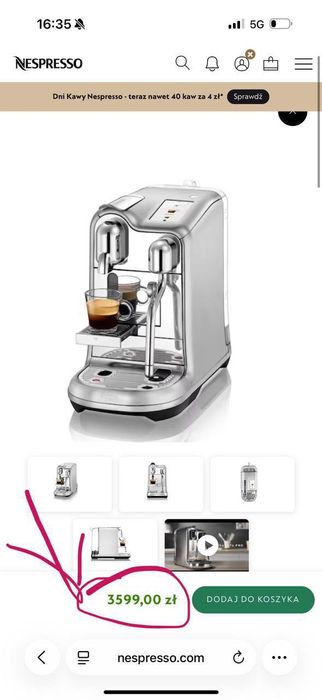 Nespresso Creatista Pro by Sage - limitowana, jak nowa + kapsuły