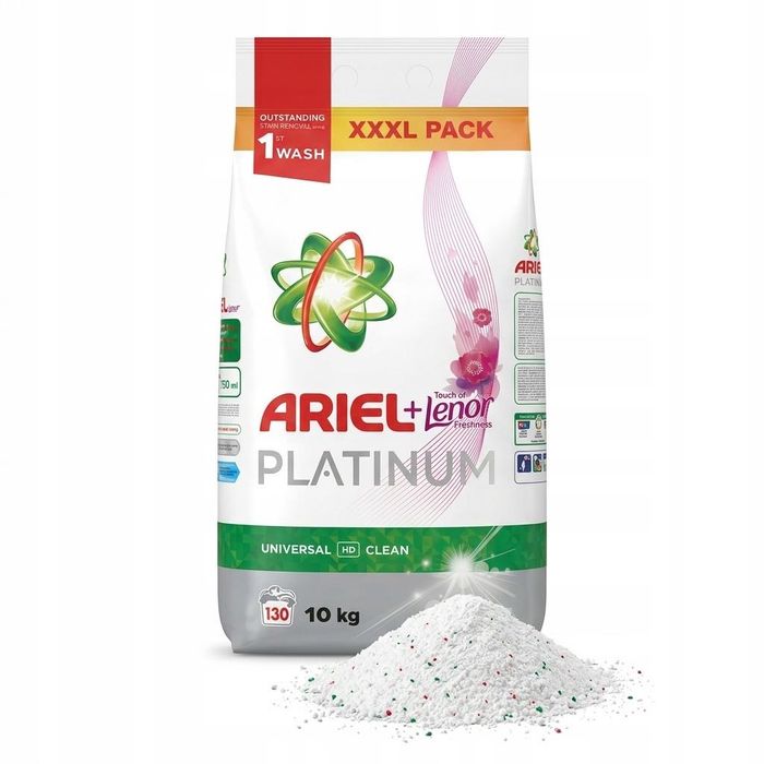 Proszek do prania ARIEL Platinum + Lenor 10kg uniwersalny mocny zapach