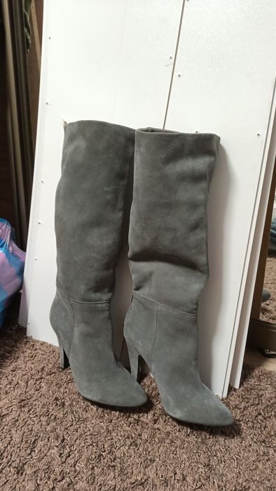 Сапоги женские замшевые