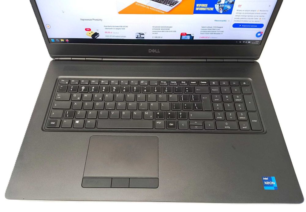 Laptop BIZNESOWY do pracy WorkStation DELL Precision 7760 17,3" XEON 6 rdzeni W-11855M 32GB DDR4 1TB RTX A3000 6GB Windows 11 FV VAT 23% GWARANCJA