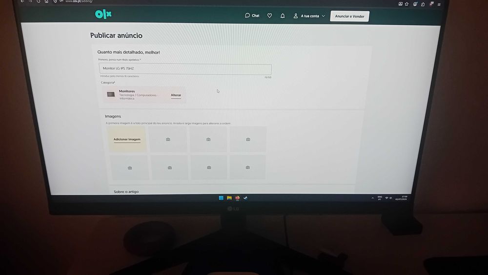 Monitor LG IPS 75HZ