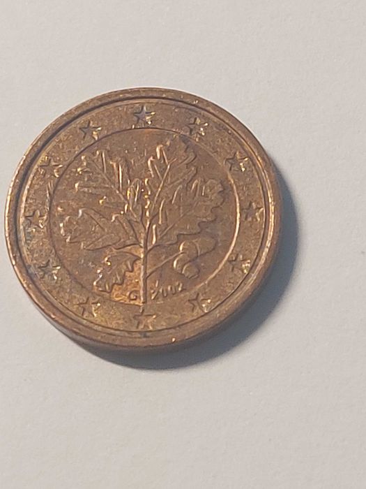 Moedas 1 centimo da alemanhã de 2002 da serie G e J
