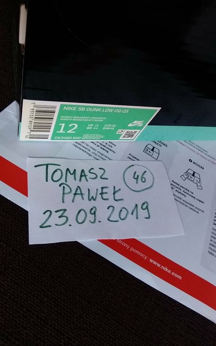 (roz. 46) Nike SB DUNK SUPREME roz. 46 (30 cm) biało czerwone low