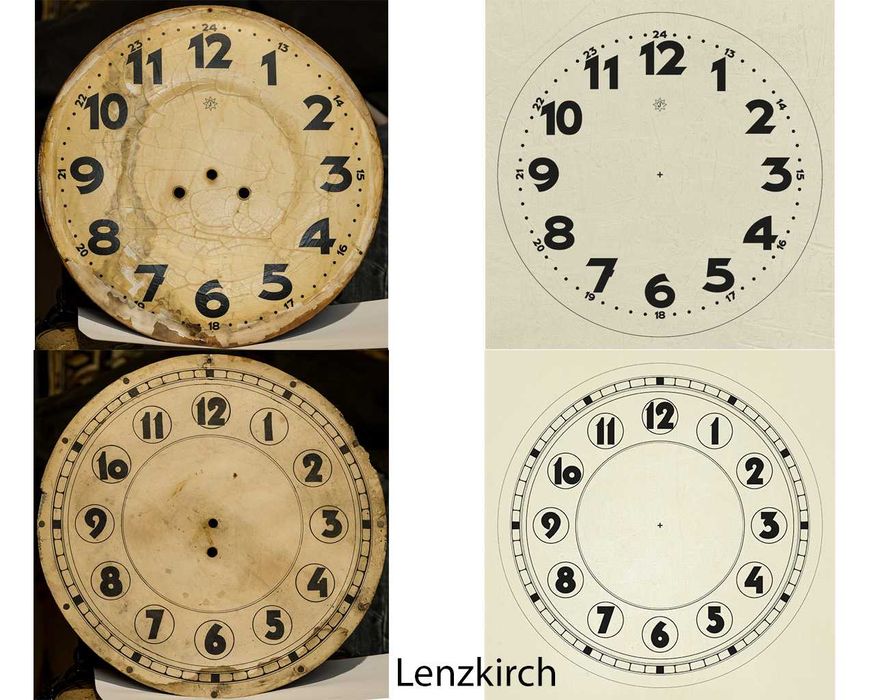 Циферблат настенных старинных часов - 1