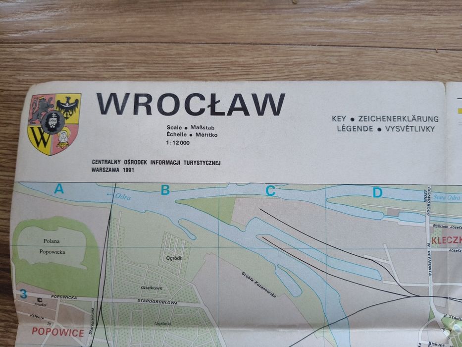 Plan miasta mapa Wrocław 1991
